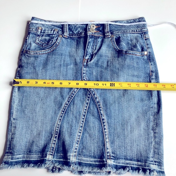 YOUNIQUE Distressed Skirt Denim Size 5 Blue Junior - Picture 7 of 13